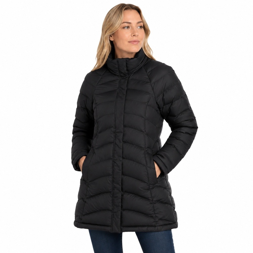 The North Face 600 Down Puffer Parka Jacket Full Zip Womens Medium Black No Hood